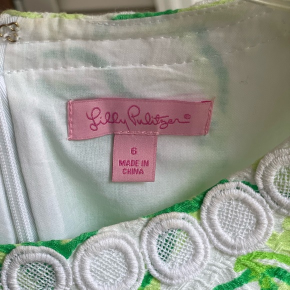 Lilly Pulitzer dress green and white worn once - Picture 3 of 7